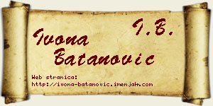 Ivona Batanović vizit kartica